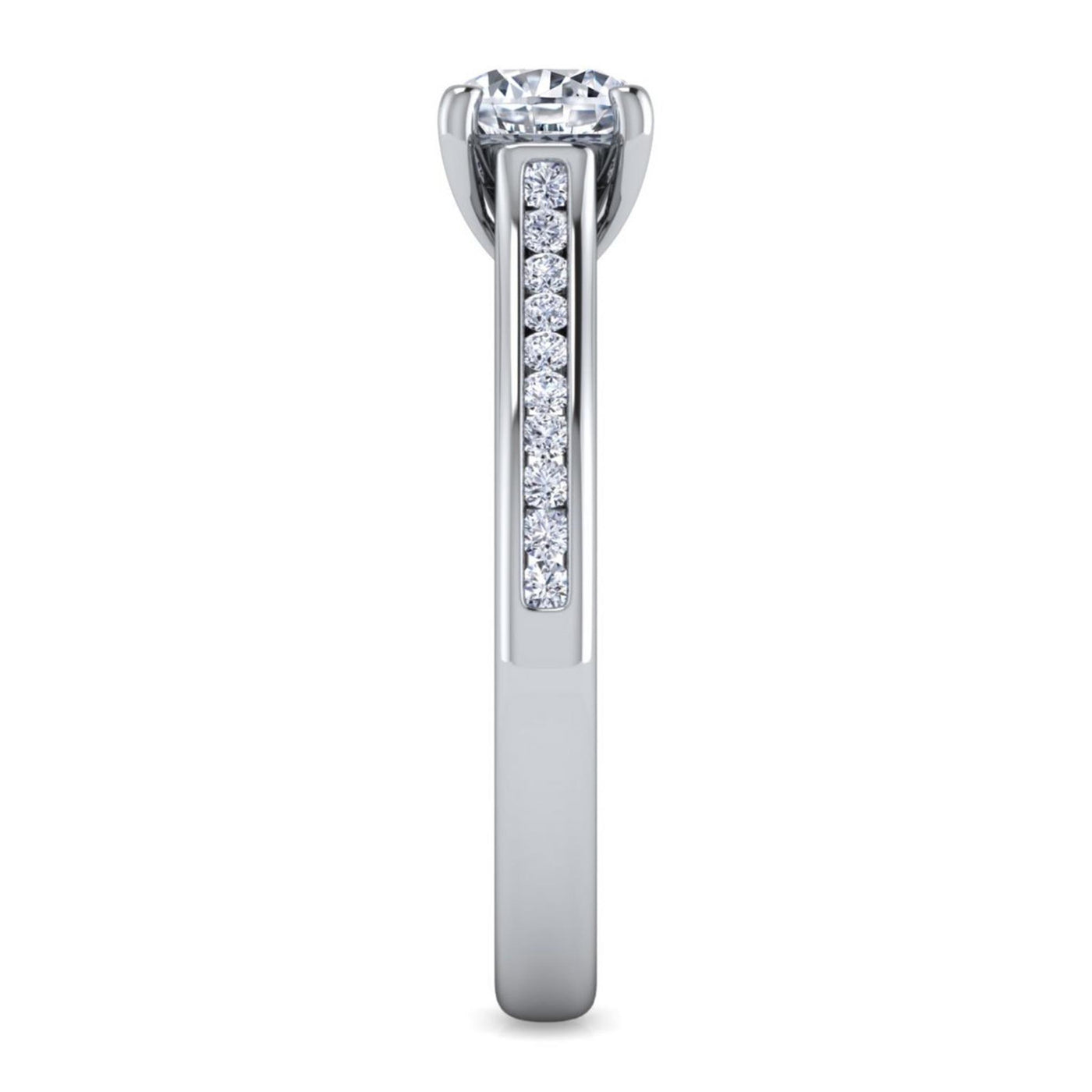 Gabriel 14K White Gold .25ctw 4 Prong Style Diamond Semi-Mount Engagement Ring