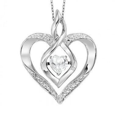 Sterling Silver .26ctw Rhythm of Love Style Necklace