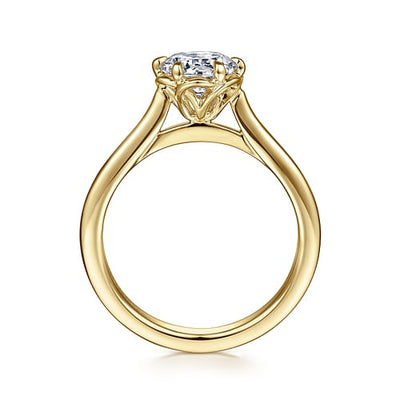 Gabriel 14K Yellow Gold 6 Prong Style Diamond Semi-Mount Engagement Ring