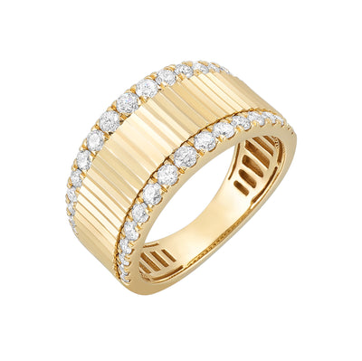 14K Yellow Gold .63ctw Cigar Diamond Fashion Ring