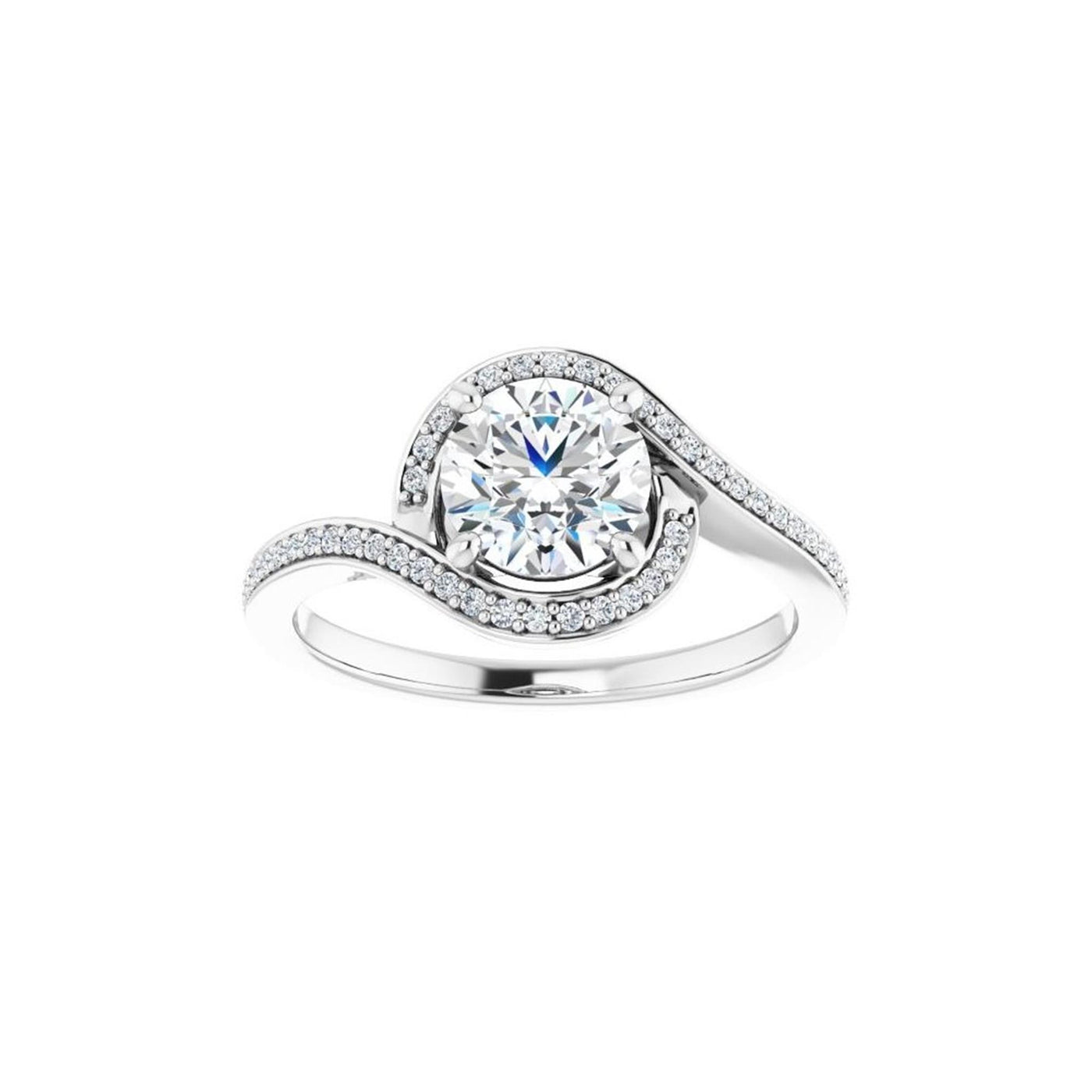 Ever & Ever 14K White Gold .17ctw 4 Prong Style Diamond Semi-Mount Engagement Ring