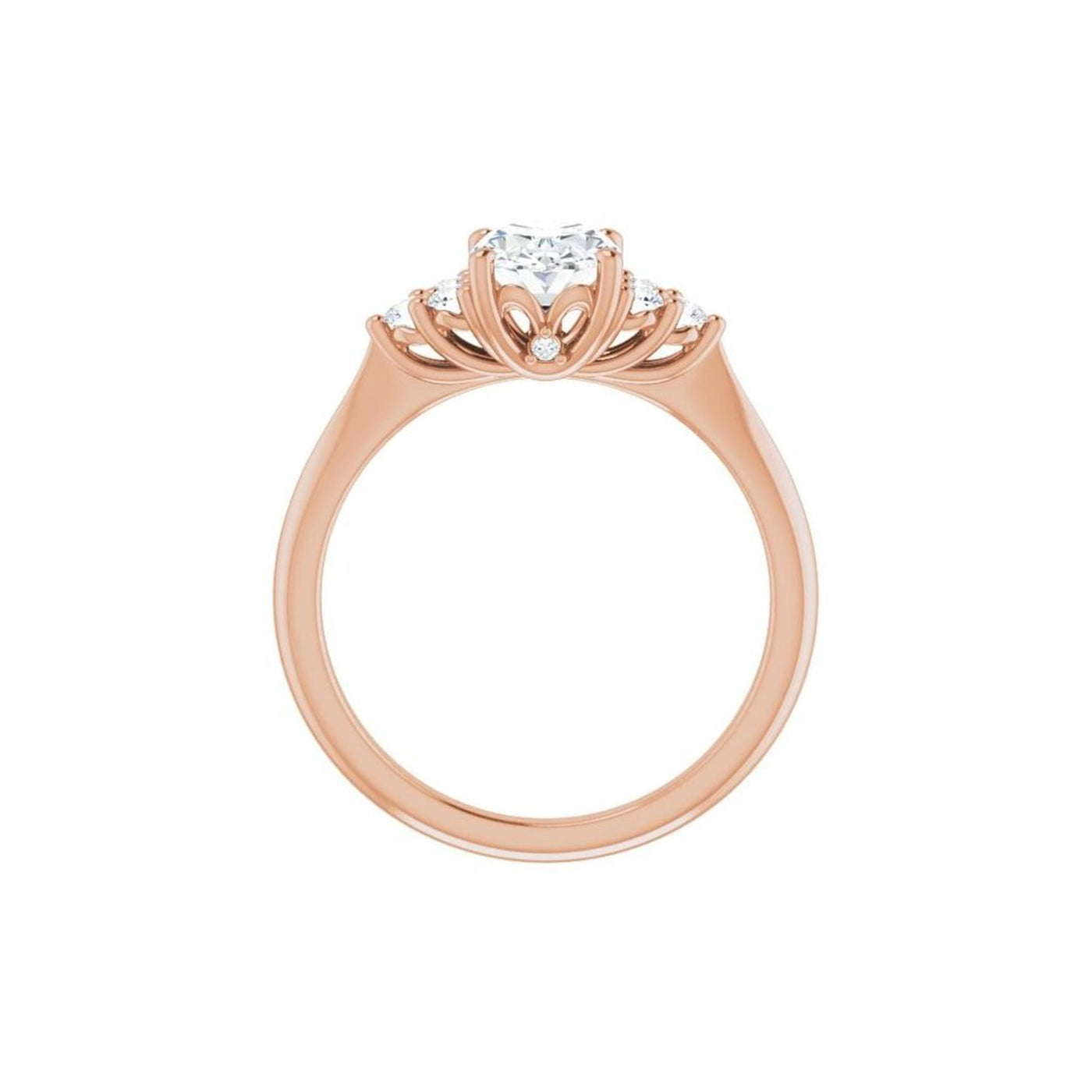 Ever & Ever 14K Rose Gold .20ctw 4 Prong Style Diamond Semi-Mount Engagement Ring