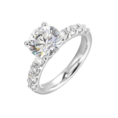 Thollot-Colorado Cut 14K White Gold 0.63ctw 4 Prong Style Diamond Semi-Mount Engagement Ring