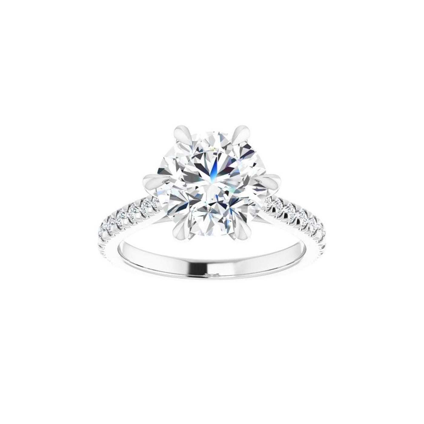 Ever & Ever 14K White Gold .40ctw 6 Prong Style Diamond Semi-Mount Engagement Ring