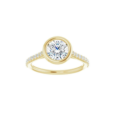 Ever & Ever 14K White Gold .20ctw Bezel Style Diamond Semi-Mount Engagement Ring