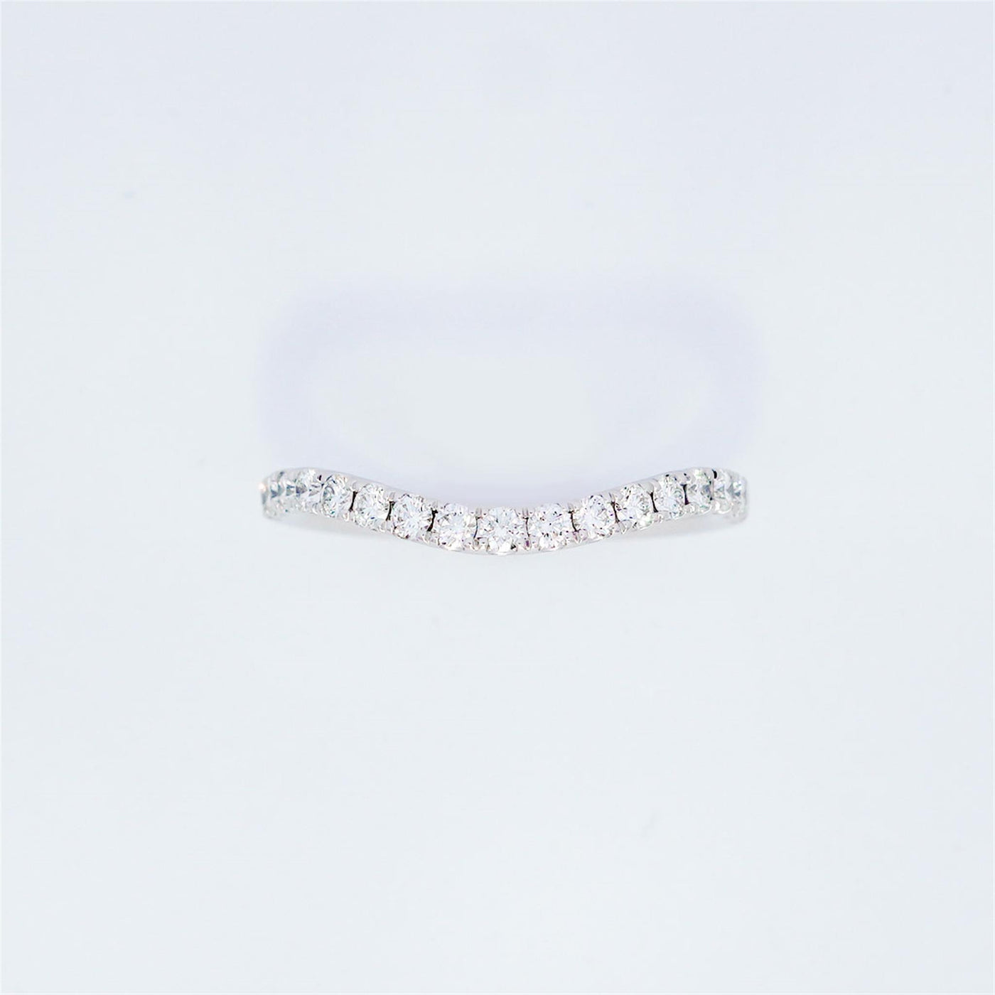 14K White Gold .40ctw Contoured Diamond Band