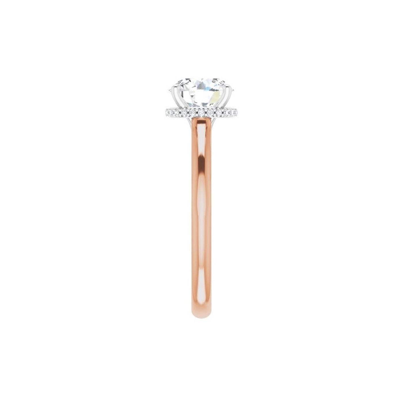 Ever & Ever 14K White & Rose Gold .06ctw 4 Prong Style Diamond Semi-Mount Engagement Ring