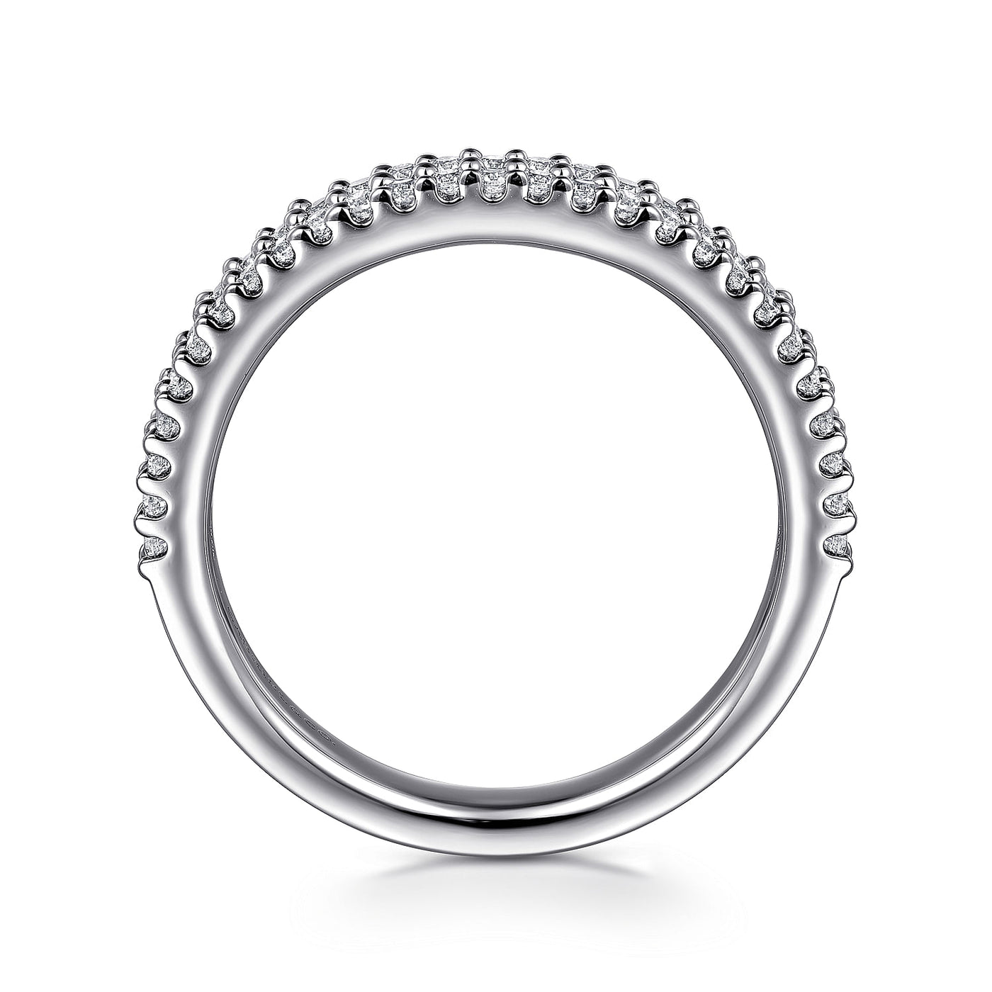 Gabriel 14K White Gold 0.329ctw Two Row Diamond Band