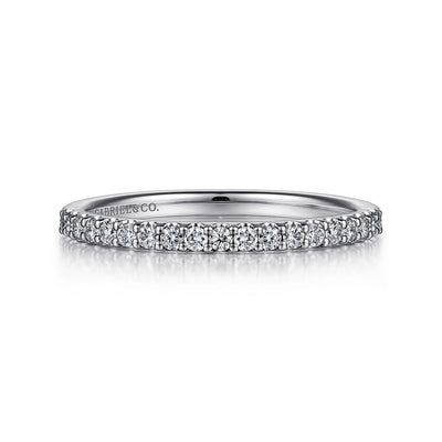 Gabriel 14K White Gold 0.25ctw Diamond Wedding Band