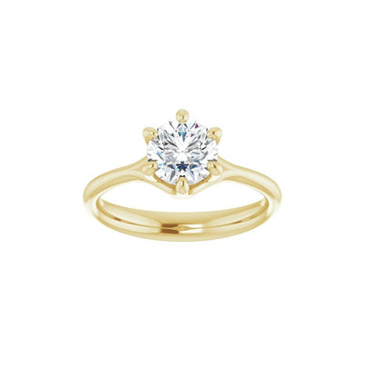14K White Gold 0ctw 6 Prong Style Diamond Semi-Mount Engagement Ring