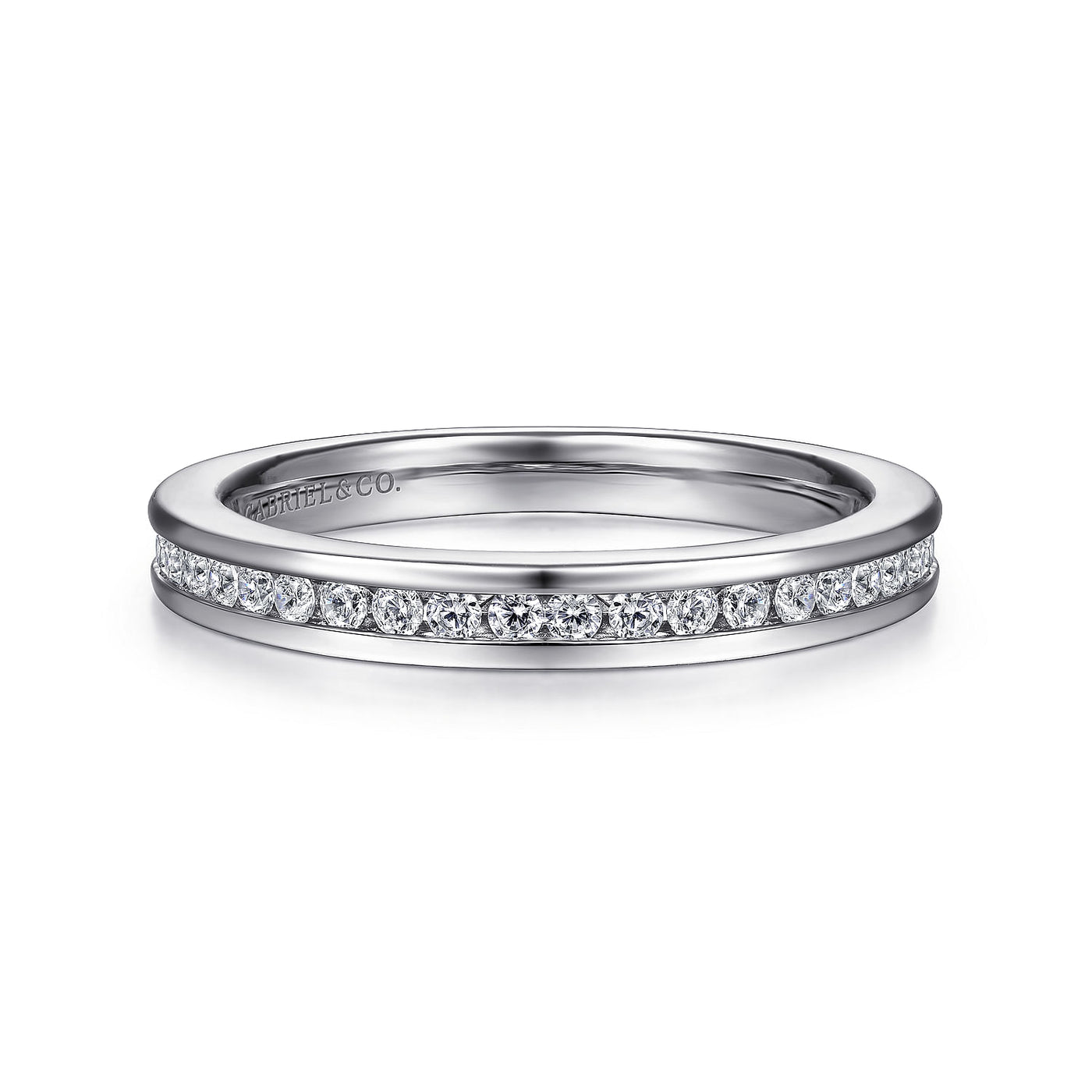 Gabriel 14K White Gold 0.25ctw Diamond Wedding Band