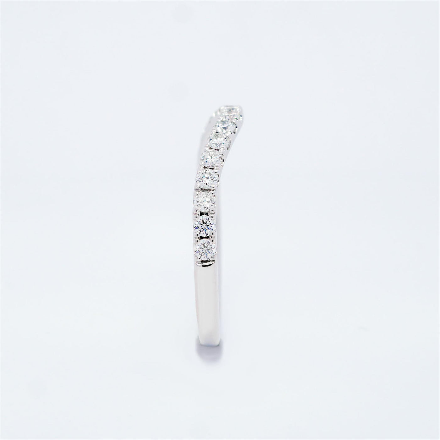 14K White Gold .40ctw Contoured Diamond Band