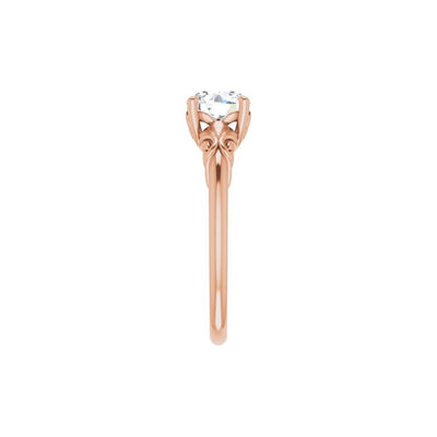 14K Rose Gold 0ctw 4 Prong Style Diamond Semi-Mount Engagement Ring