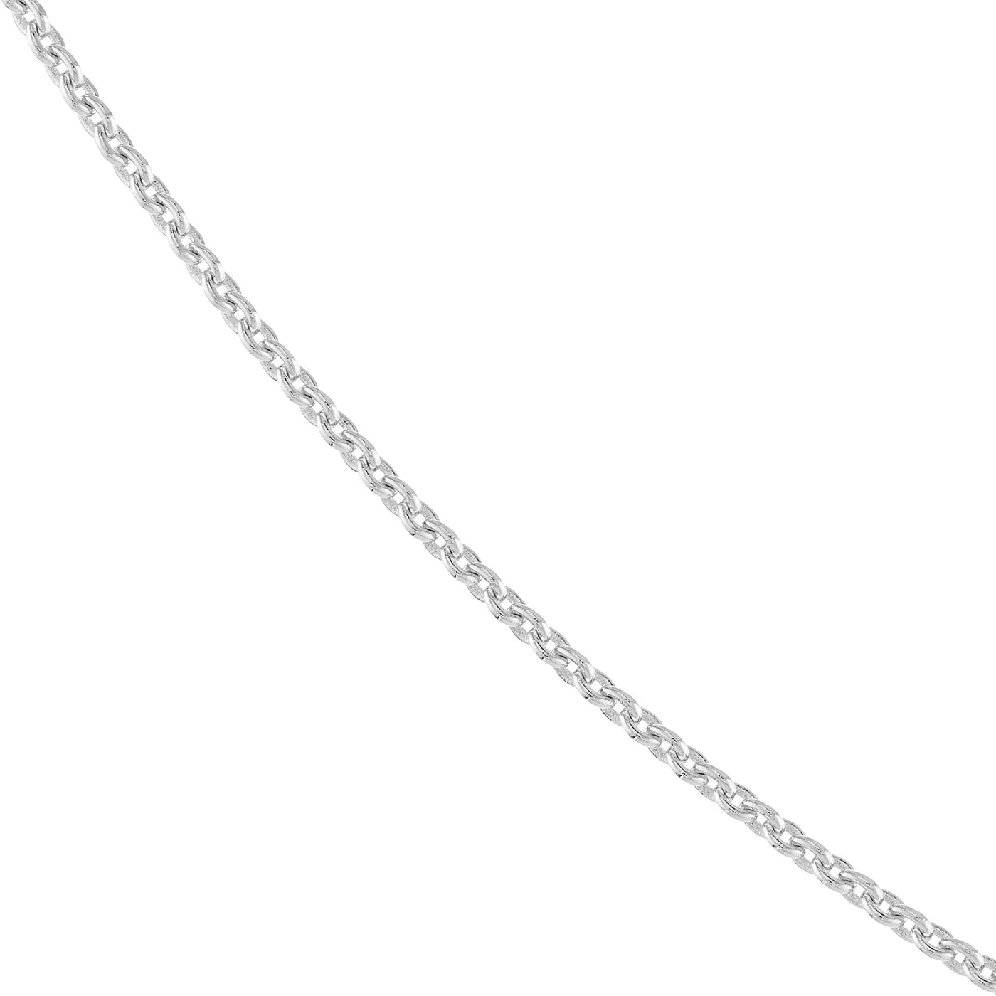 Thollot 14K White Gold .6mm 18" Adjustable Cable Link Chain