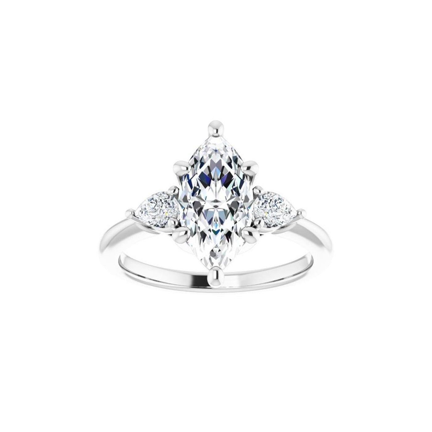 Ever & Ever 14K White Gold .30ctw 6 Prong Style Diamond Semi-Mount Engagement Ring