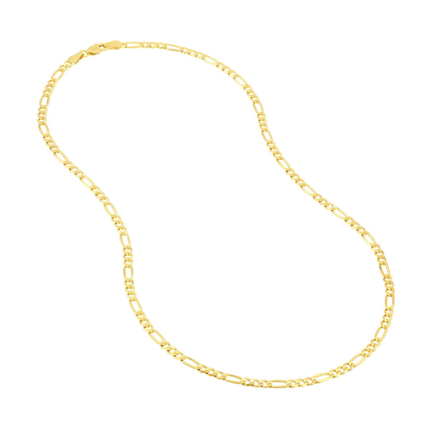 10K Yellow Gold 9" Solid  Figaro Chain