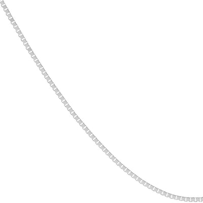 14K White Gold 0.8mm 22" Adjustable Box Chain