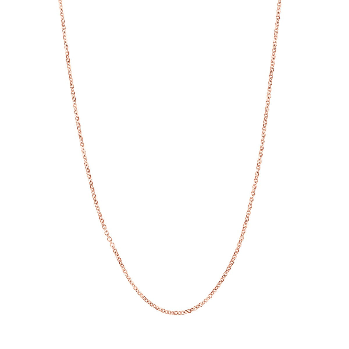 14K Rose Gold 1.1mm 22" Adjustable Cable Link Chain