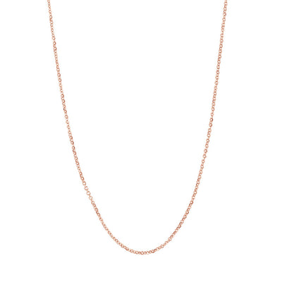 14K Rose Gold 1.1mm 22" Adjustable Cable Link Chain