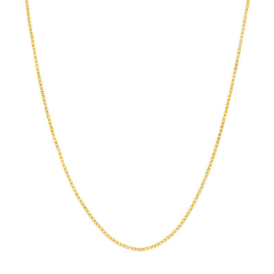 14K Yellow Gold 0.8mm 22" Adjustable Box Chain