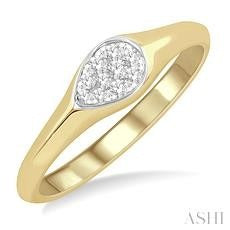 14K Yellow Gold 0.10ctw Multi Stone Promise Ring