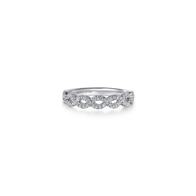 Gabriel 14K White Gold 0.20ctw Twist band