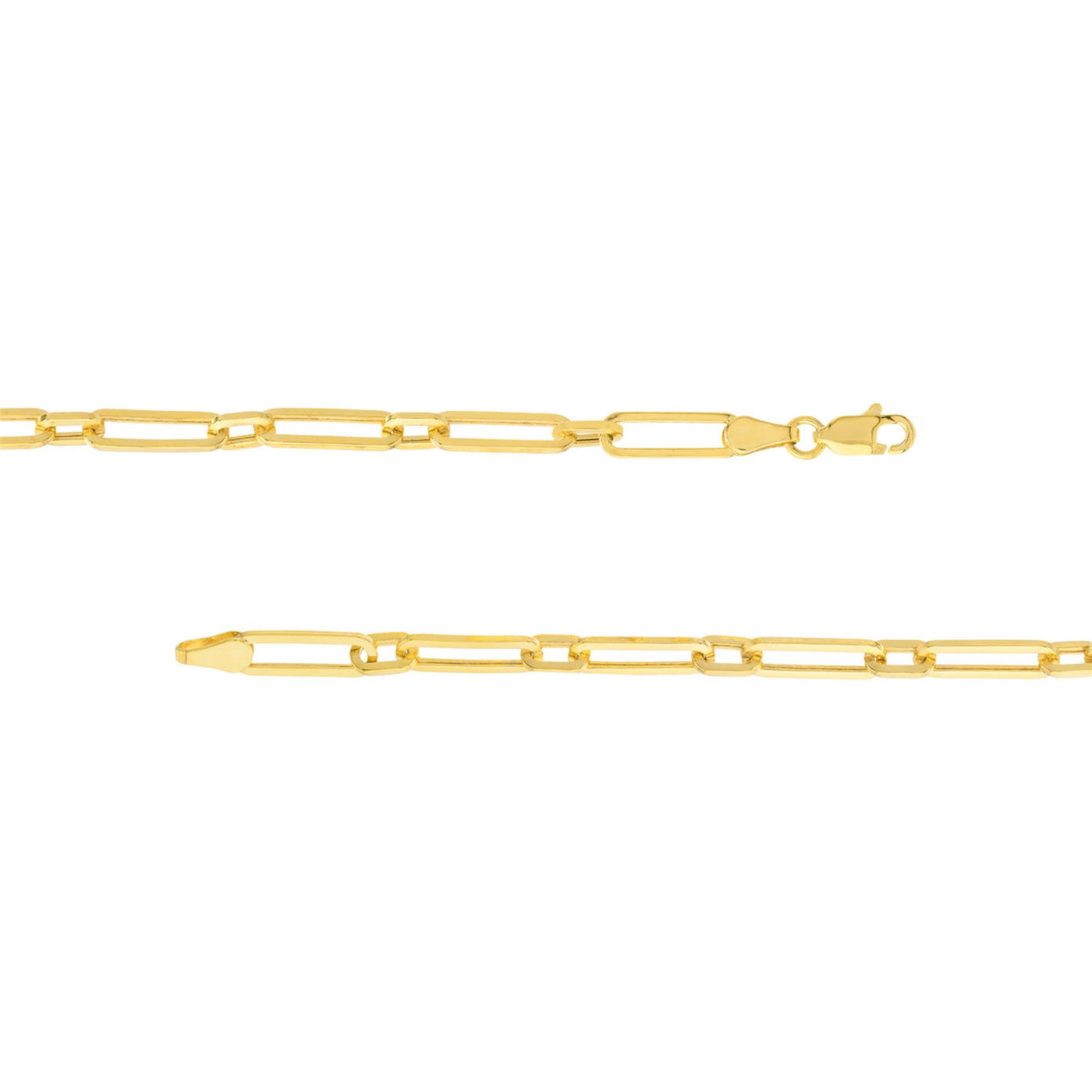 14K Yellow Gold 3.8mm 18" Paper Clip Chain