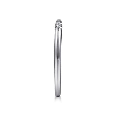 Gabriel 14K White Gold .06ctw Cuff Style Tapered Band