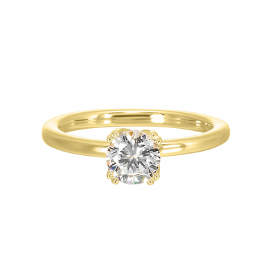 Thollot-Colorado Cut 14K Yellow Gold Double Prong Style Diamond Semi-Mount Engagement Ring