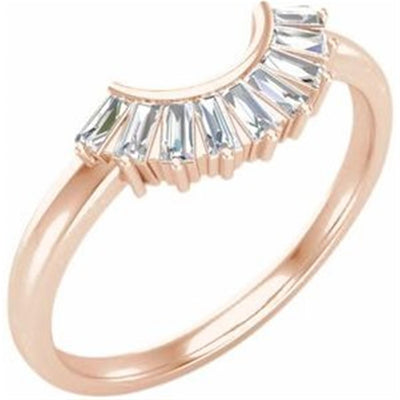 Ever & Ever 14K Rose Gold .25ctw Curved Diamond Band