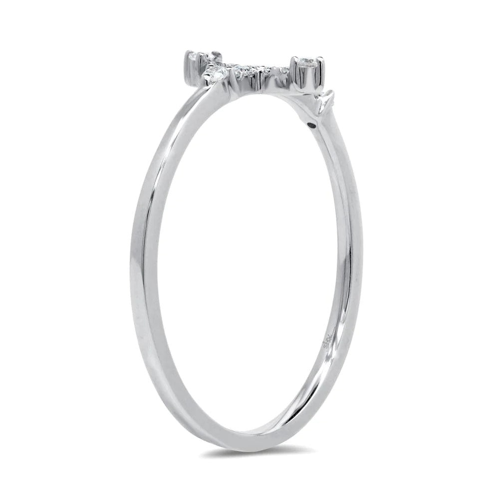 Shy Creation 14K White Gold .09ctw Cross Diamond Fashion Ring