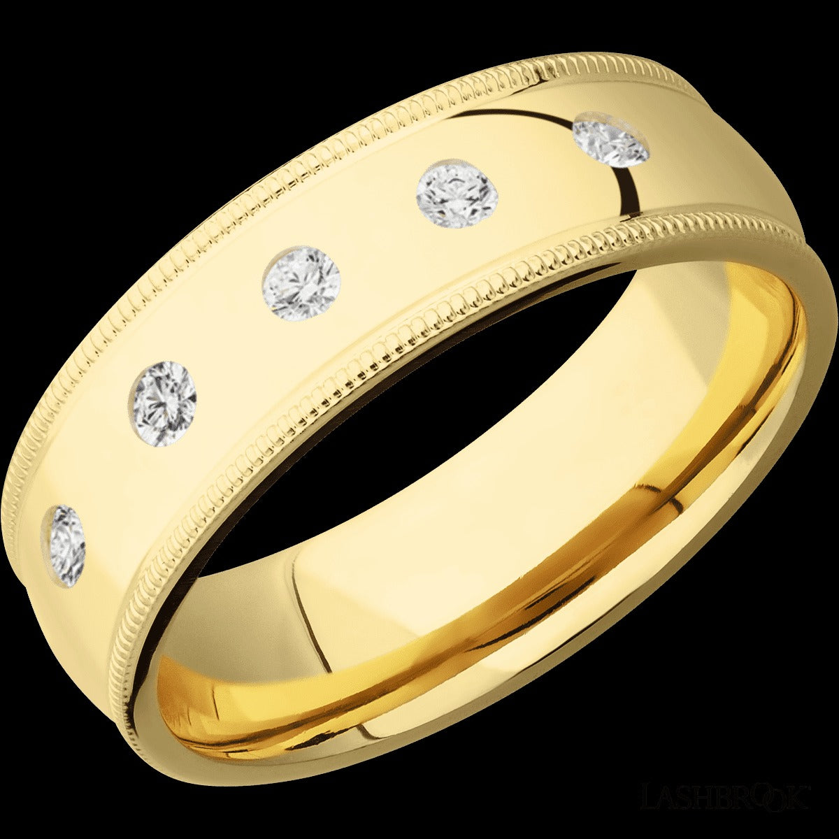 Lashbrook 14K Yellow Gold 7mm Domed Wedding Band