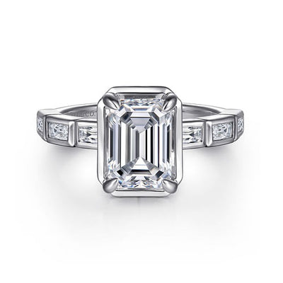 Gabriel 14K White Gold .40ctw 4 Prong Style Diamond Semi-Mount Engagement Ring