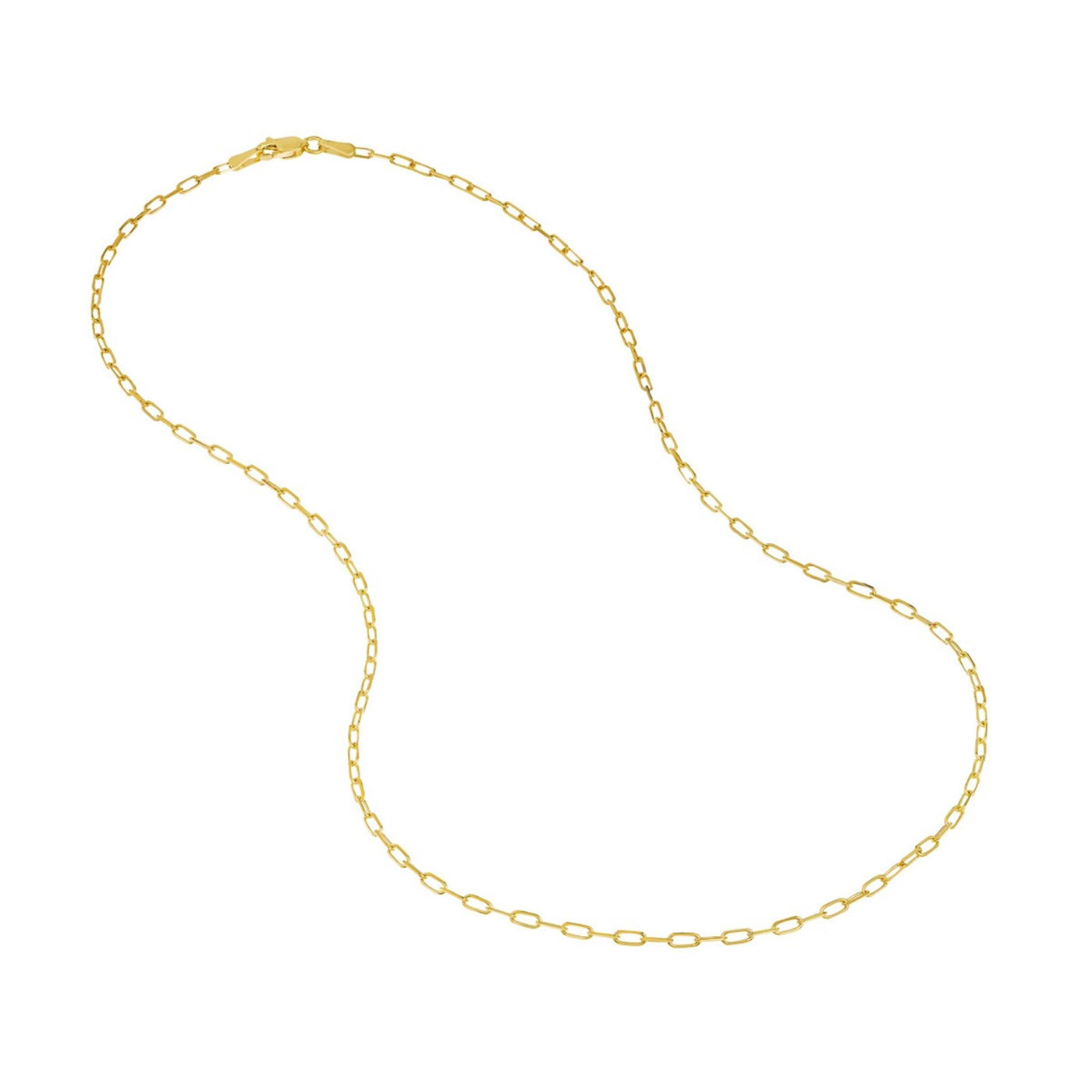 14K Yellow Gold 1.95mm 18" Paper Clip Chain