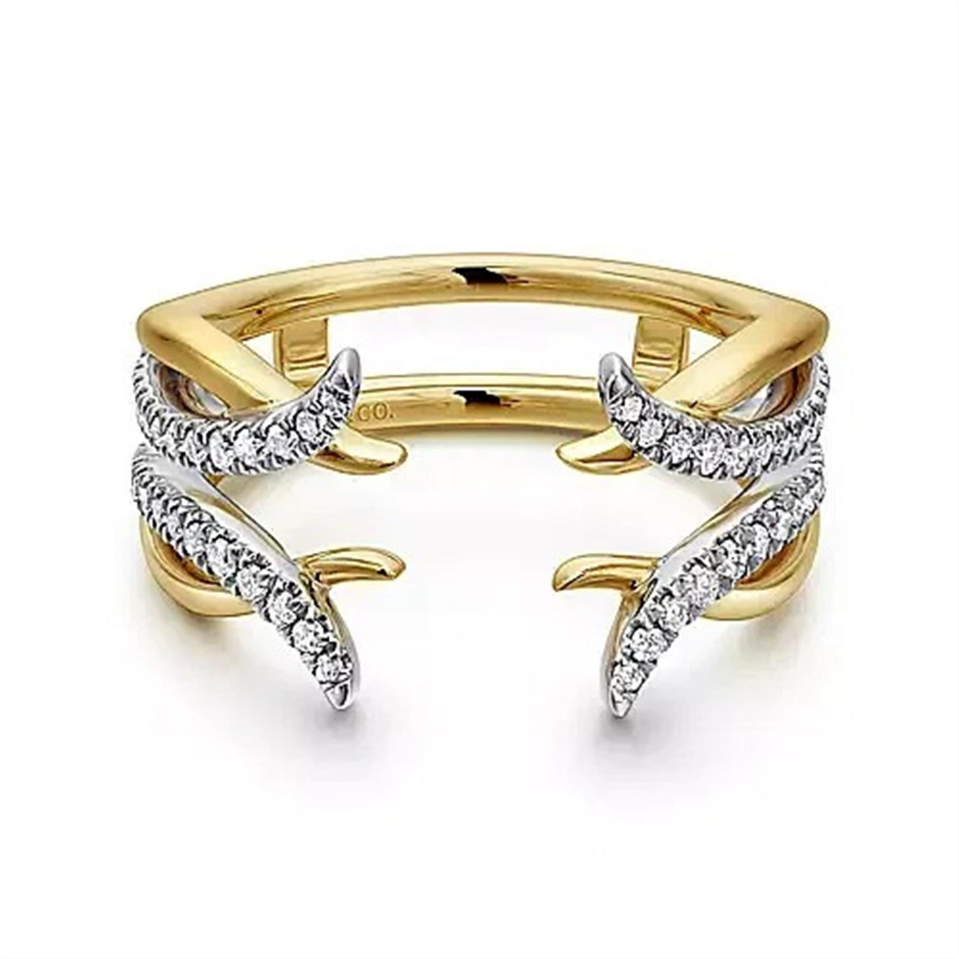 Gabriel - Contemporary Collection 14K White & Yellow Gold .30ctw Diamond Ring Enhancer