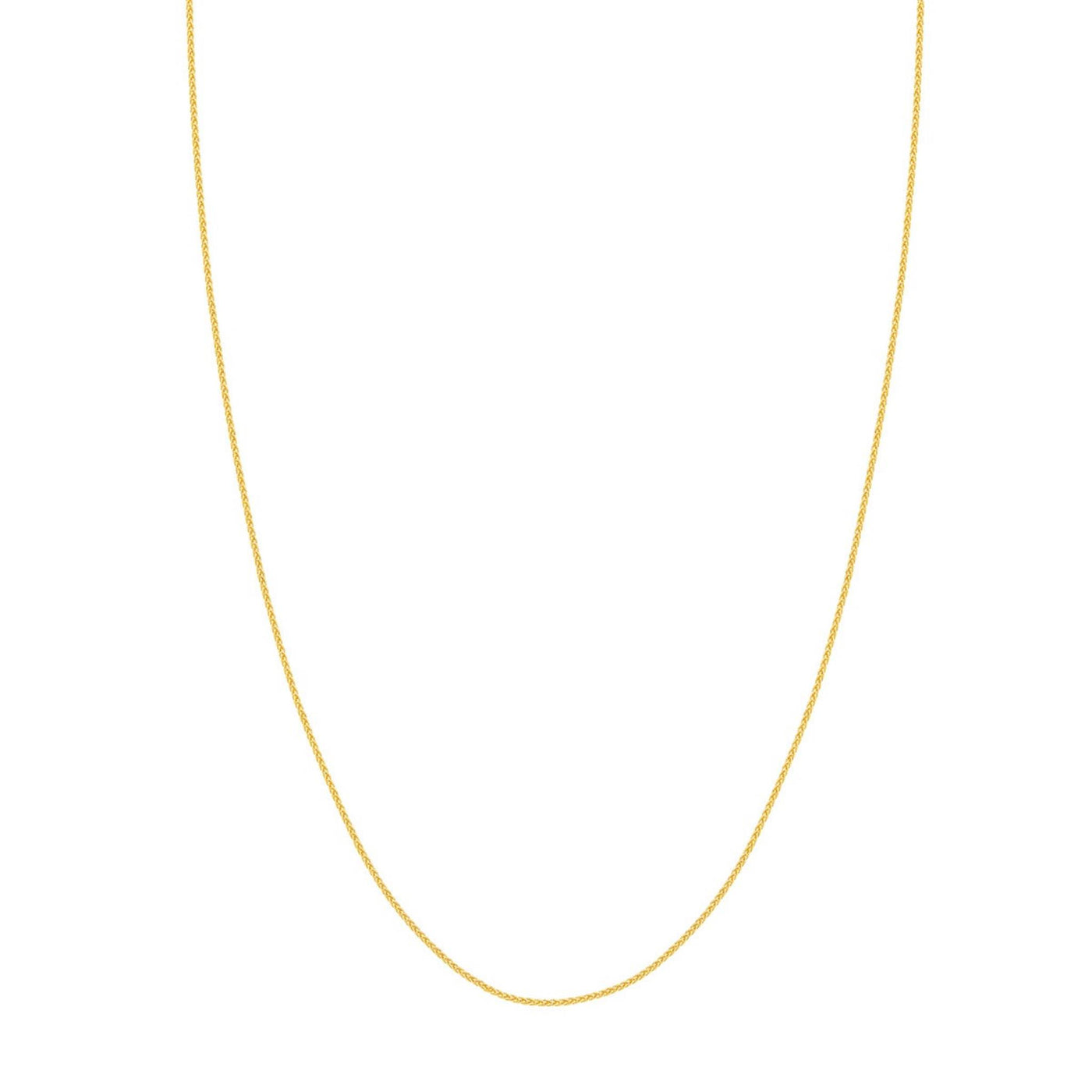 14K Yellow Gold 1.02mm 22" Adjustable Wheat Chain