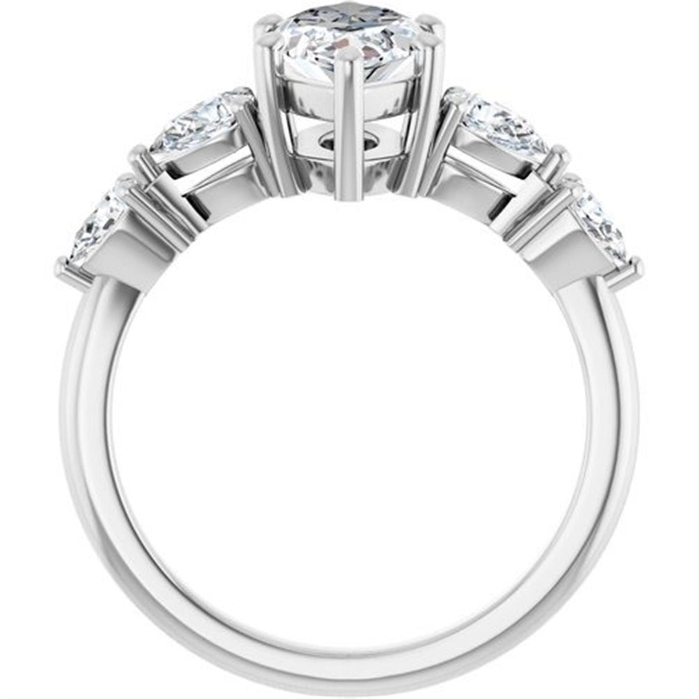 Ever & Ever 14K White Gold 0.5ctw 6 Prong Style Diamond Semi-Mount Engagement Ring