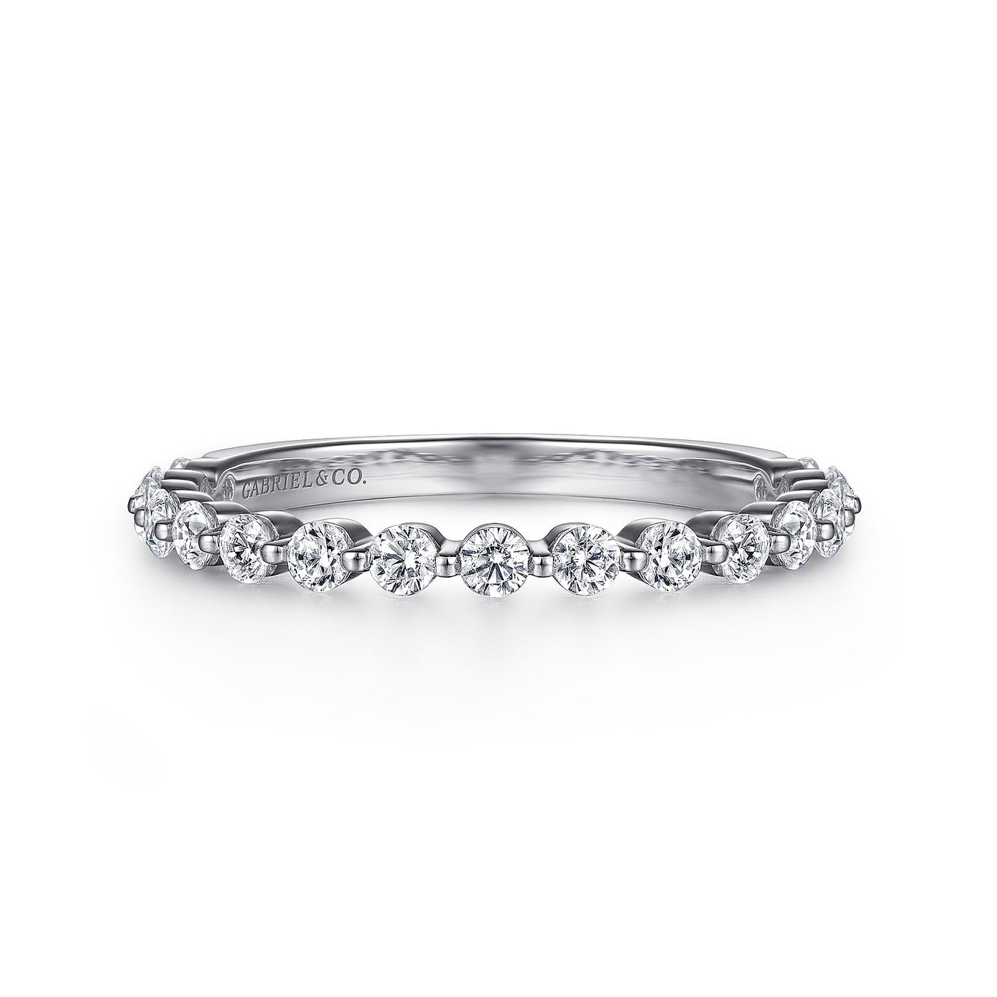 Gabriel 14K White Gold 0.50ctw Diamond Wedding Band