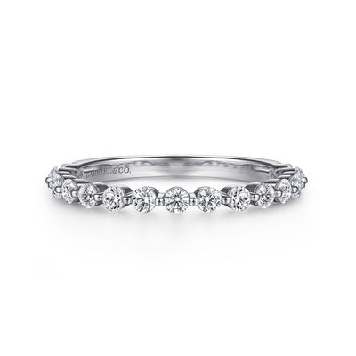 Gabriel 14K White Gold 0.50ctw Diamond Wedding Band