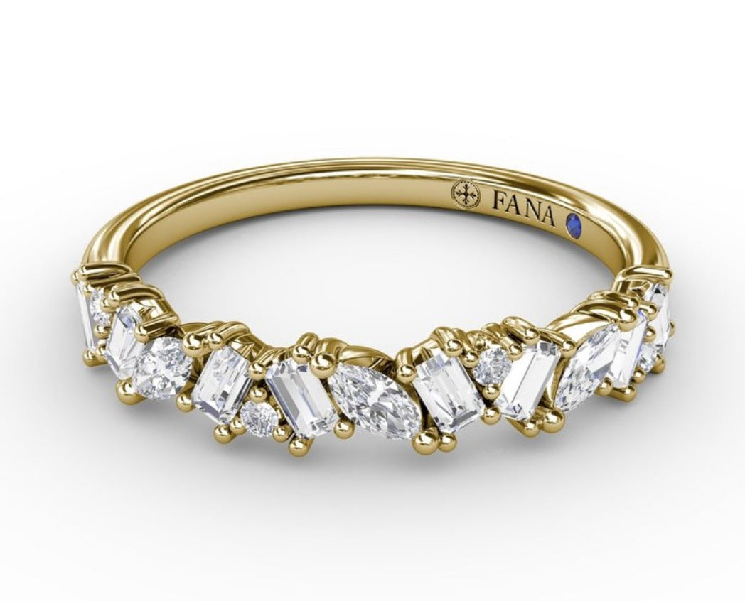 Fana 14K Yellow Gold 0.74ctw Fancy Diamond Band