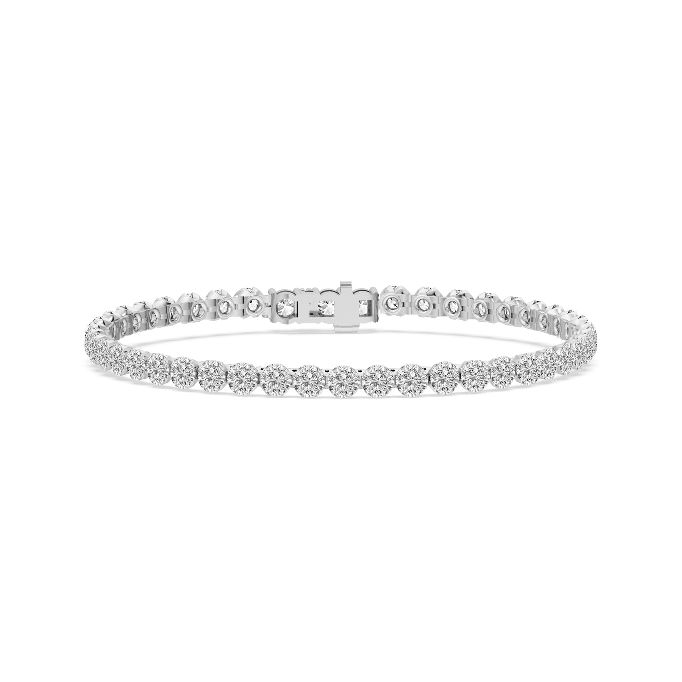 14K White Gold Tennis Style Lab Grown Diamond Bracelet