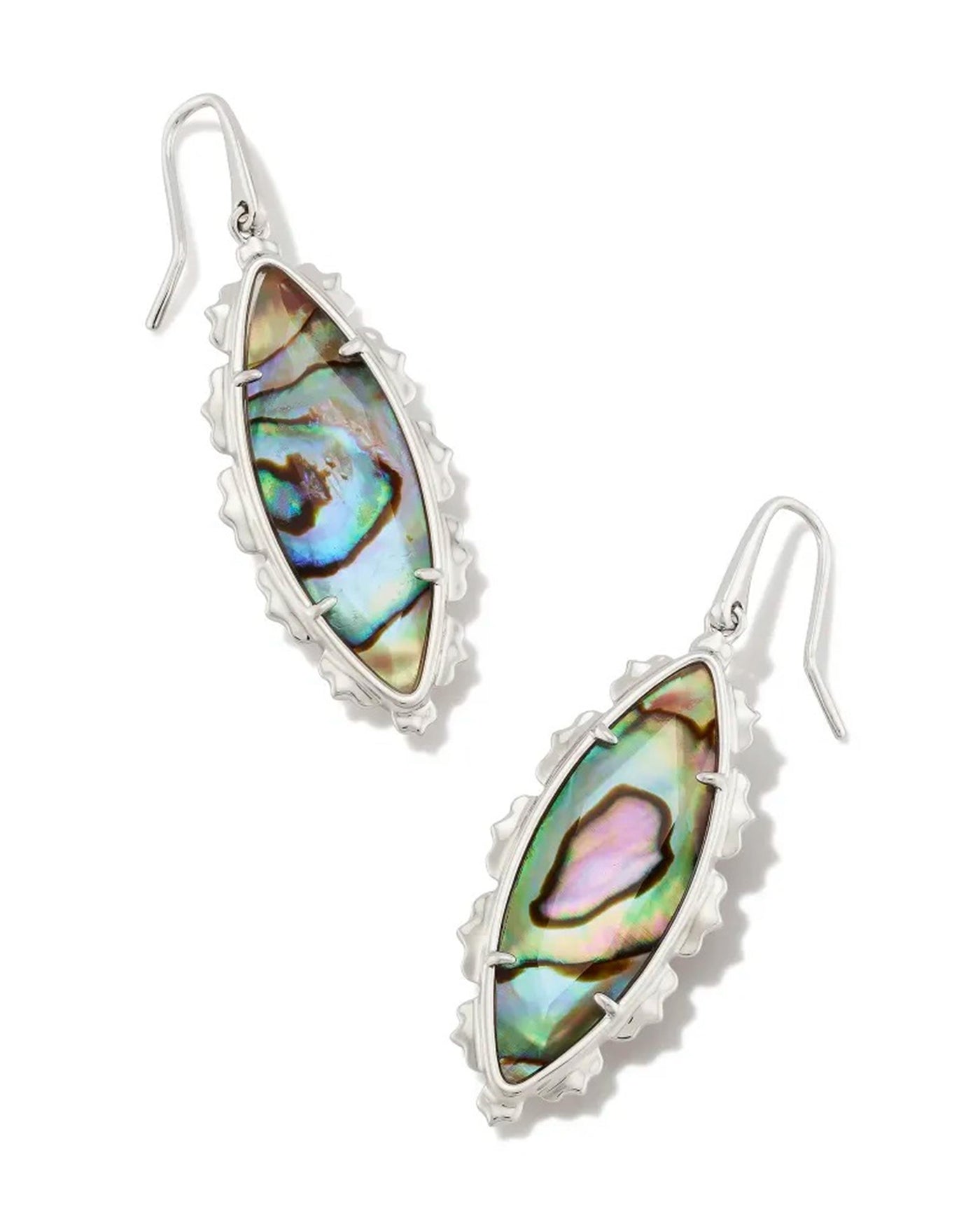 Silver Tone Earrings Featuring Dichroic Abalone by Kendra Scott