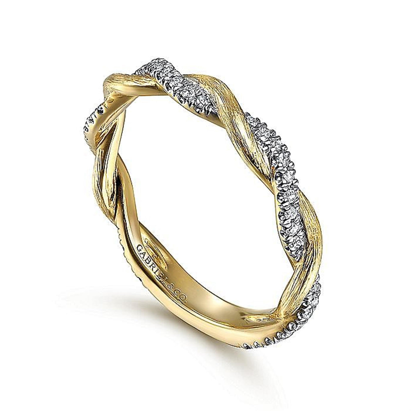 Gabriel 14K Yellow Gold 0.20ctw Stackable Diamond Fashion Ring