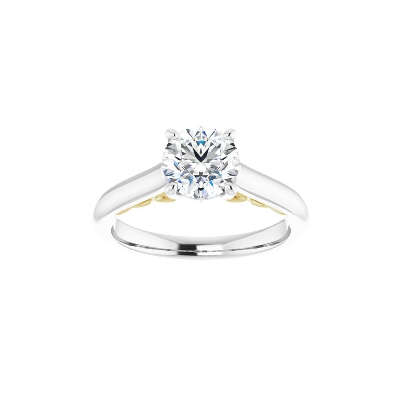 14K White Gold 4 Prong Style Diamond Semi-Mount Engagement Ring