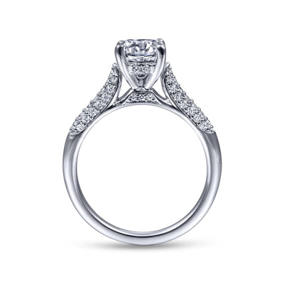 Gabriel 14K White Gold .33ctw 4 Prong Style Diamond Semi-Mount Engagement Ring