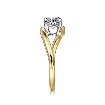 Gabriel 14K White & Yellow Gold 2.5ctw 4 Prong Style Diamond Semi-Mount Engagement Ring