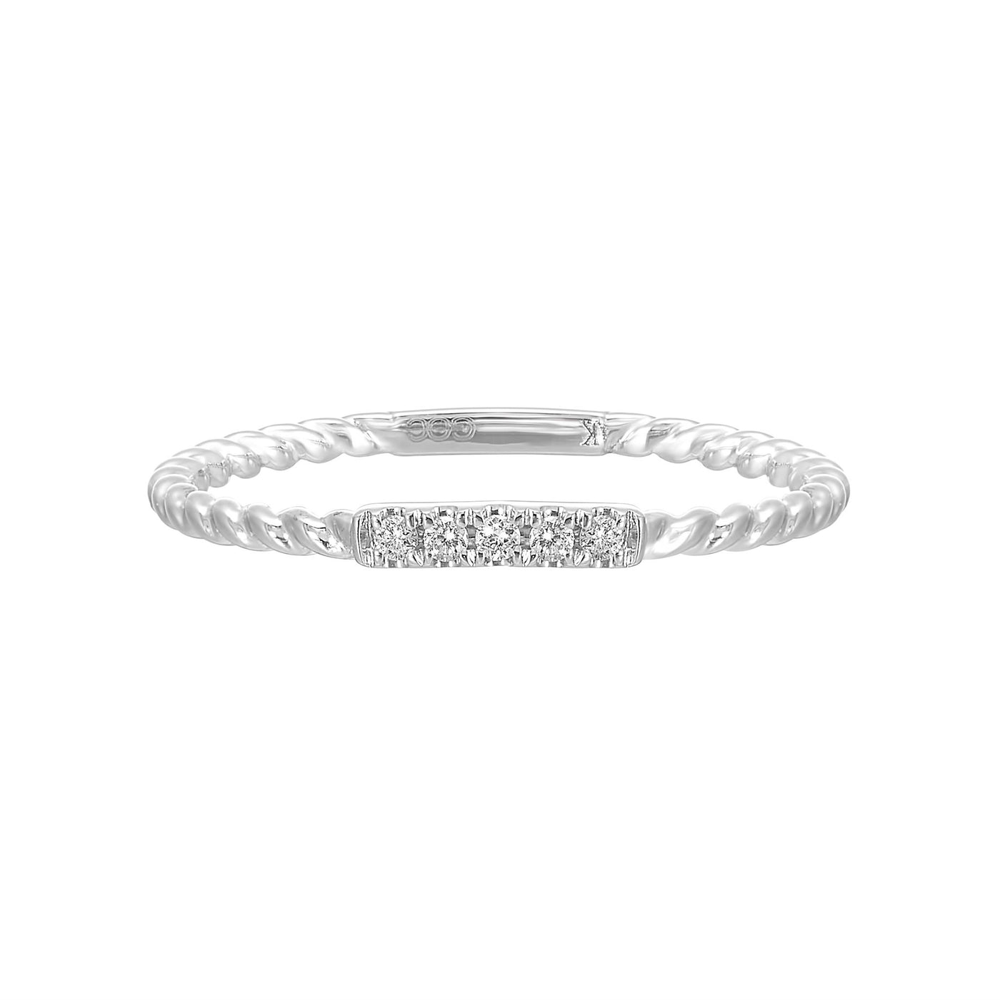 10K White Gold .05ctw Stackable Diamond Band