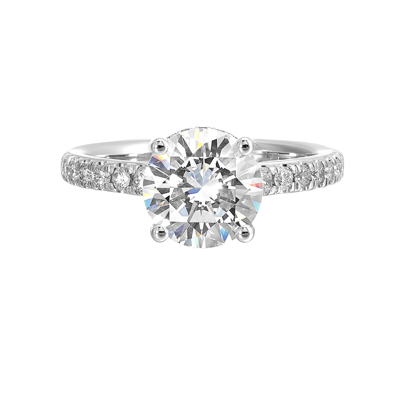 Thollot-Colorado Cut 14K White Gold 0.38ctw 4 Prong Style Diamond Semi-Mount Engagement Ring