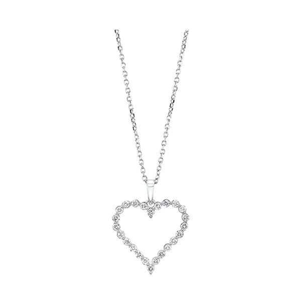 14K White Gold .25ctw Heart Style Pendant