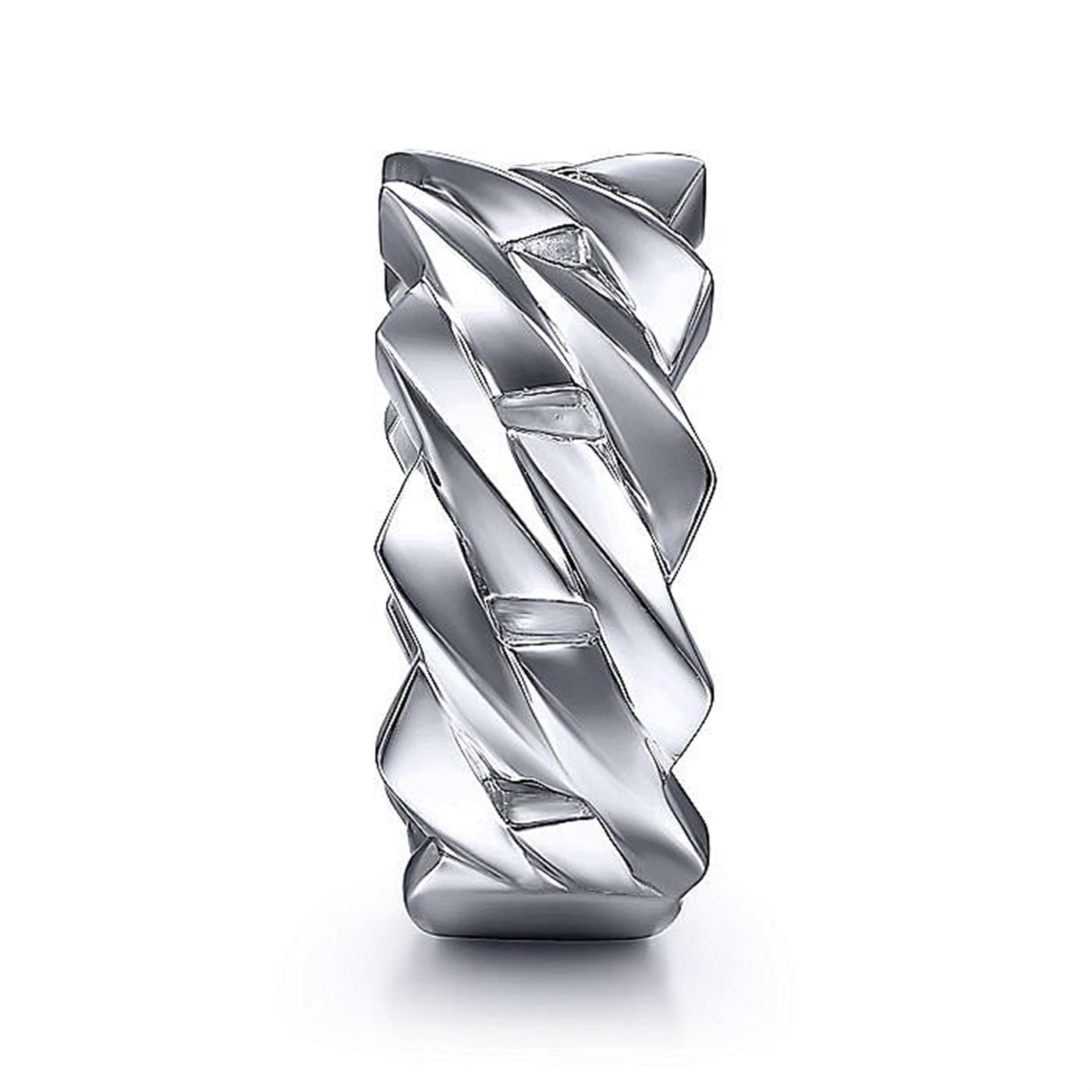 Gabriel Sterling Silver Link Geometric Style Men's Ring